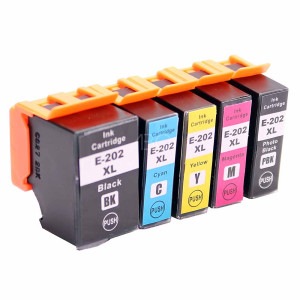 5-er Multipack Drucker-Patrone kompatibel Epson (202XL) BK/PBK/C/M/Y