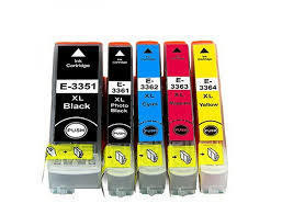 5-er Multipack Drucker-Patrone kompatibel Epson (33XL/T3351/T3361/T3362/T3363/T3364) BK/PBK/C/M/Y