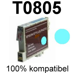 Drucker-Patrone kompatibel Epson (T080540/T0805) Cyan-Hell Epson Stylus Photo R265/R285/R360, RX560/RX585/RX595/RX685, PX650/PX660/PX700/PX710/PX720/PX730/PX800/PX810/PX820/PX830