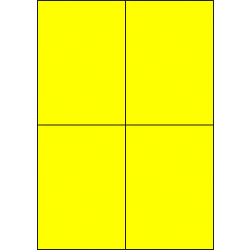 Papier-Etiketten, 105x148 mm, gelb, 200 Etiketten, 50 Blatt A4 / Pack