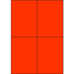 Papier-Etiketten, 105x148 mm, rot, 200 Etiketten, 50 Blatt A4 / Pack 