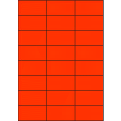 Papier-Etiketten, 70x37 mm, rot, 1200 Etiketten, 50 Blatt A4 / Pack 