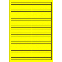 Papier-Etiketten, 97x11 mm, gelb, 2500 Etiketten, 50 Blatt A4 / Pack