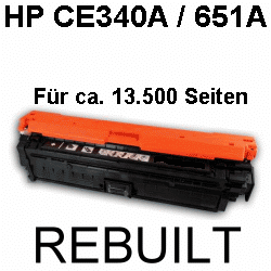 Toner-Patrone rebuilt HP (CE340A/651A) Black, LaserJet Enterprise 700 Color M 775 F MFP/700 Color M 775 MFP/700 Color M 775 Z MFP/700 Color MFP M 775 Z Plus
