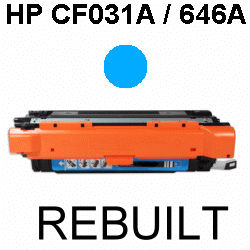 Toner-Patrone rebuilt HP (CF031A/646A) Cyan, Color LaserJet Enterprise CM 4500 Series/CM 4540 F MFP/CM 4540 Fskm MFP/CM 4540 MFP