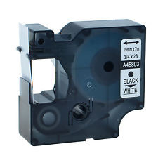 Schriftband Dymo D1, Schwarz auf Weiss, (45803), 19mm x 7m