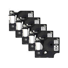 5 x Schriftband kompatible Dymo D1 (45803), Schwarz auf Weiss, 19mm x 7m