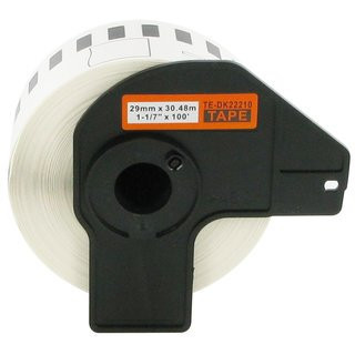 Universal-Etiketten Brother (DK-22210), 29mm x 30,48m, 1 Rolle - 30,48 Meter, weiss, permanent