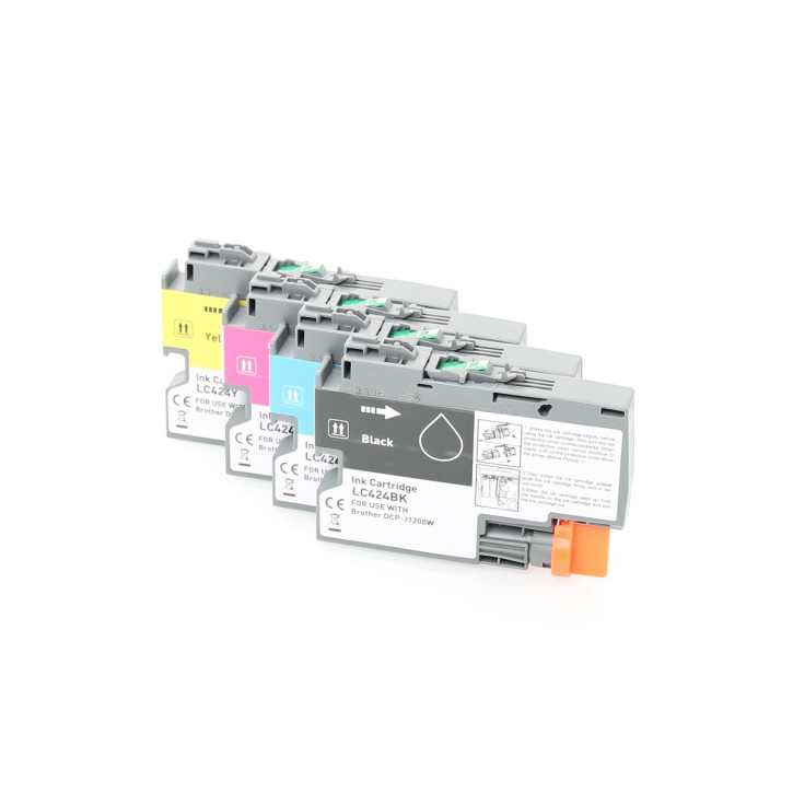 Multipack Drucker-Patronen kompatibel Brother (LC-424 VAL) BK+C+M+Y, Brother DCP-J 1200/1200 Series/1200W, Mini 19 Biz-SL
