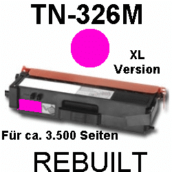 Toner-Patrone rebuilt Brother (TN-326M) Magenta MFC L-8600CDW/8650CDW/8850CDW, DCP L-8400CDN/8450CDN, HL L-8250CDN/8300Series/8350CDW/8350CDWT