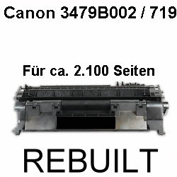 Toner-Patrone rebuilt Canon (719/3479B002) Black, I Sensys LBP 6300 DN/6300 Series/LBP 6310 DN/6650 DN/6670 DN/6680 X/MF 5800 Series/MF 5840 DN/MF 5880 DN/MF 5900 Series/MF 5940 DN/MF 5980 DW/MF 6100 Series/MF 6140 DN/MF 6160 DW/MF 6180 DW/LBP 6300 DN/LBP
