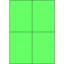 Papier-Etiketten, 105x148 mm, grün, 200 Etiketten, 50 Blatt A4 / Pack