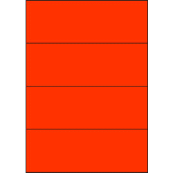 Papier-Etiketten, 210x74 mm, rot, 200 Etiketten, 50 Blatt A4 / Pack