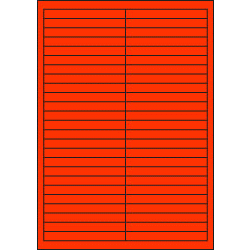 Papier-Etiketten, 97x11 mm, rot, 2500 Etiketten, 50 Blatt A4 / Pack 