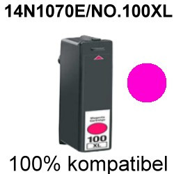 Drucker-Patrone kompatibel Lexmark (14N1094E/NO.100XL) Magenta Impact S-301/302/305/308, Interact S-602/605/608, Interpret S-402/405/408, Intution S-502/505/508, Prestige Pro-802/805/808, Prevail Pro-702/705/706/708/709